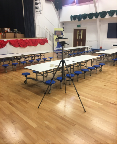 Air sampling equipment in main hall